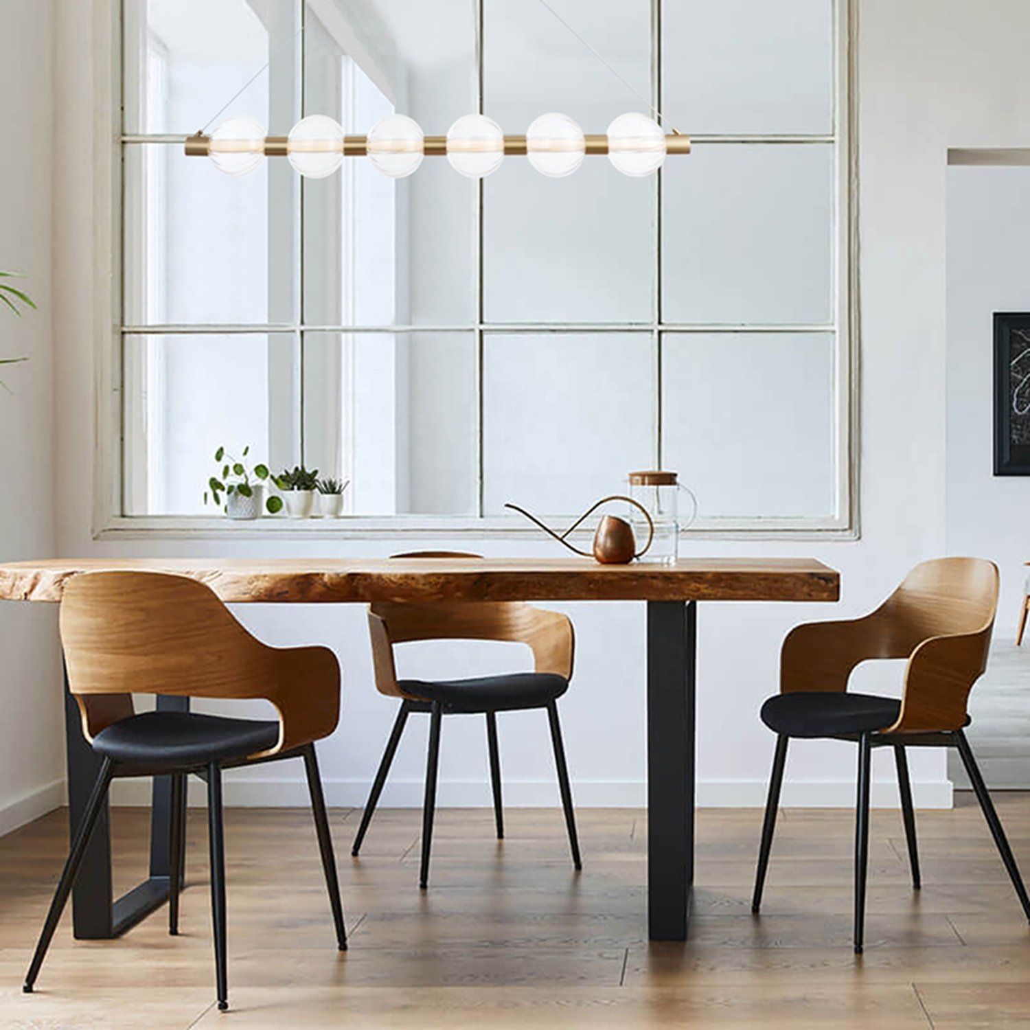 Modern Interior Nordic Creative Restaurant Chandelier Led Hanging Lighting Linear Marble Lamparas Concrete Cement Pendant Light
