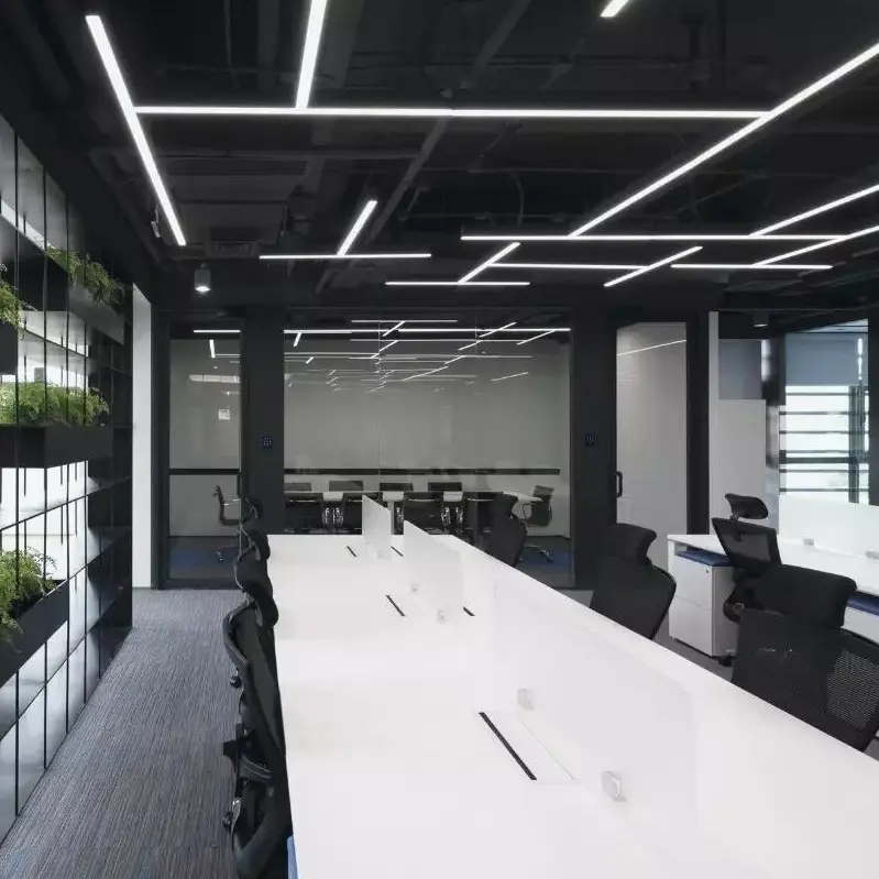 Aluminum Chandeliers Led Suspended Linear Light Length Continuous Linkable Office Shop Ceiling Led Linear Inground Light