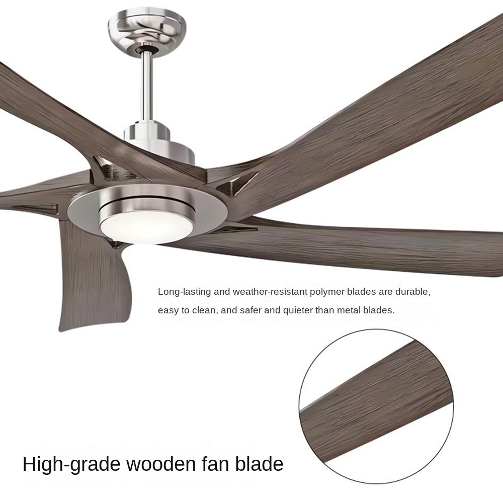 Industrial Nordic Silent Motor 3 Wood Blades LED Ceiling Fan Lamp With Remote Control Wood Ceiling Fan Lighting