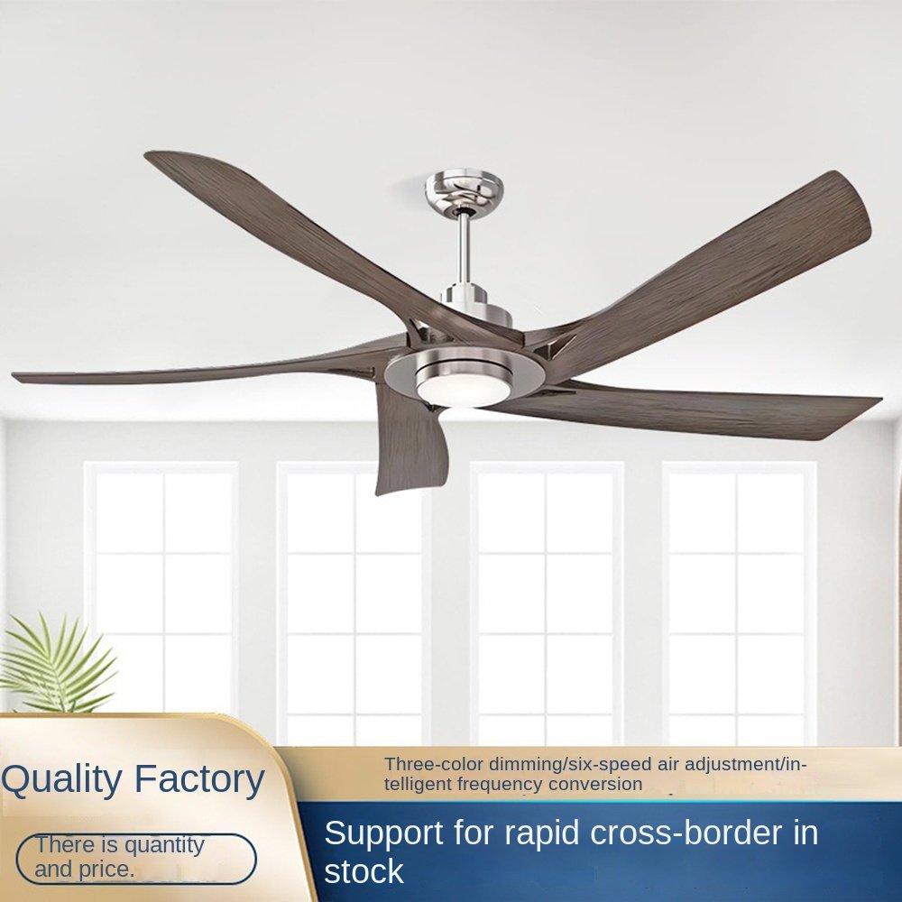 Industrial Nordic Silent Motor 3 Wood Blades LED Ceiling Fan Lamp With Remote Control Wood Ceiling Fan Lighting