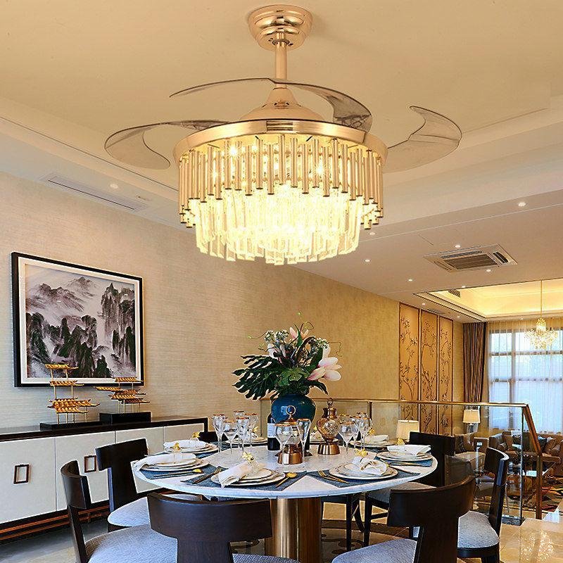 Factory price led ceiling fans high quality ceiling led ceiling fans with hidden ABS blades for dining room