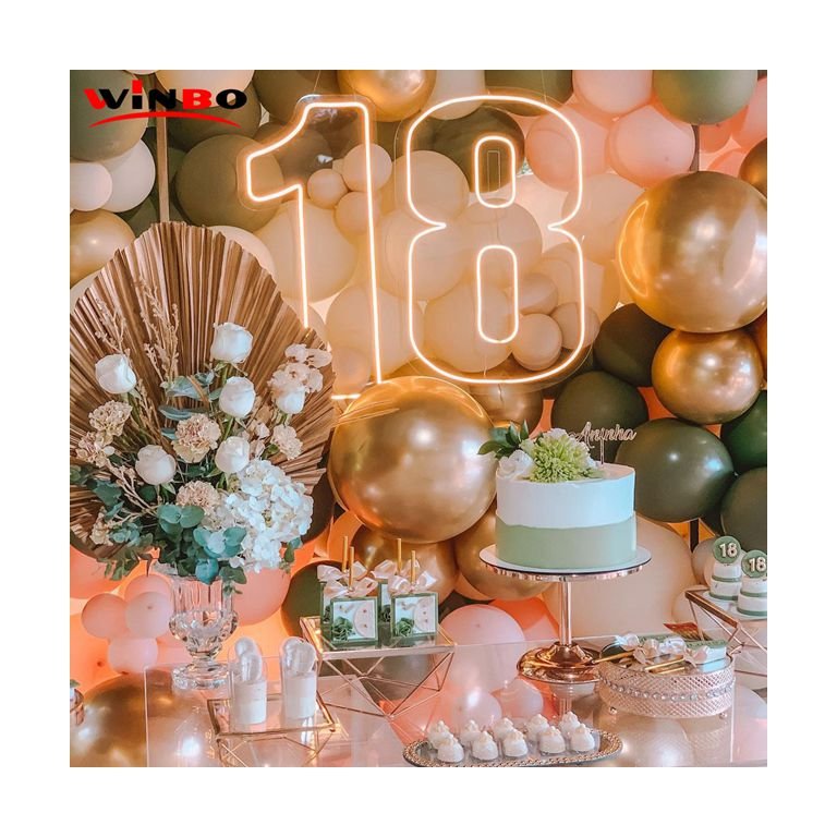 Winbo ODM Personalized Happy birthday letters Custom led silicon 1cm cut light Name Logo Neon sign for Birthday party wall decor