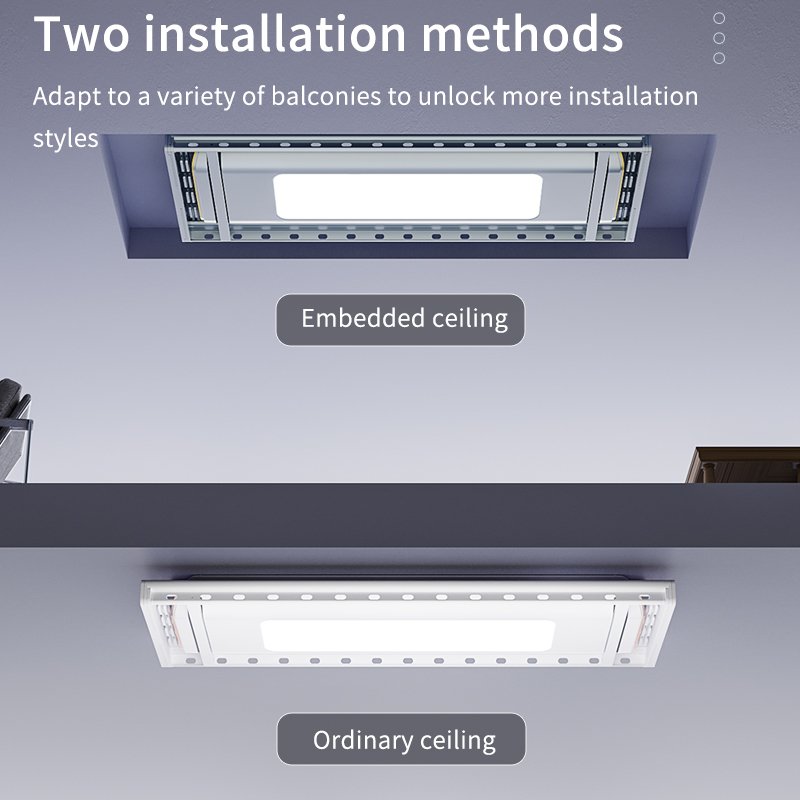 Factory Hot Ceiling Electric Cloth Dryer Motorized Clothes Drying Rack with Lighting 45KG