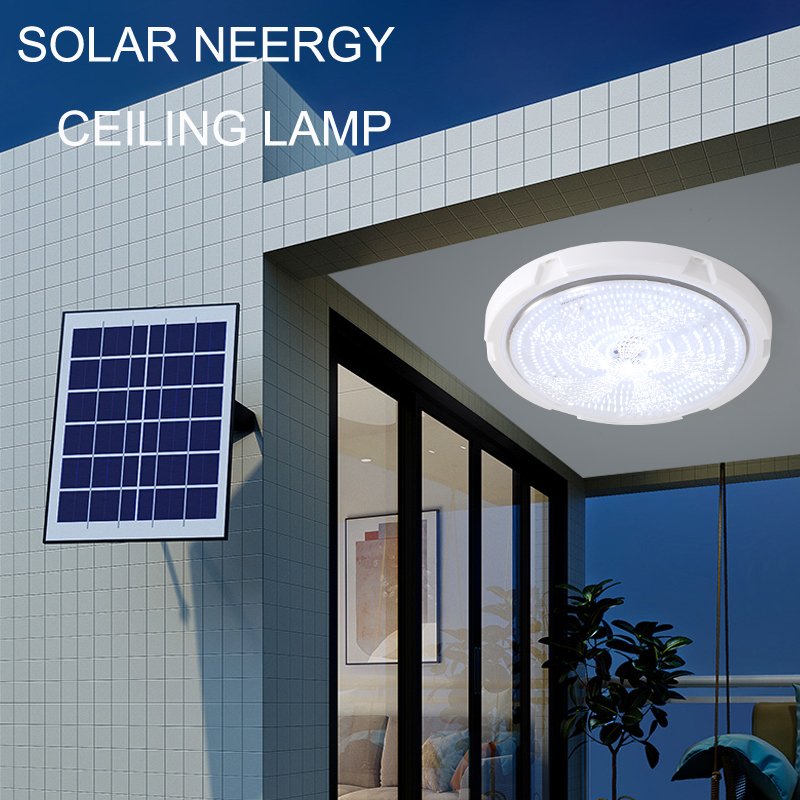 Solar Ceiling Lamp Balcony Indoor Waterproof Ip65 50w 100w 200w 300w 400w 500w solar Ceiling Light for home with solar panel