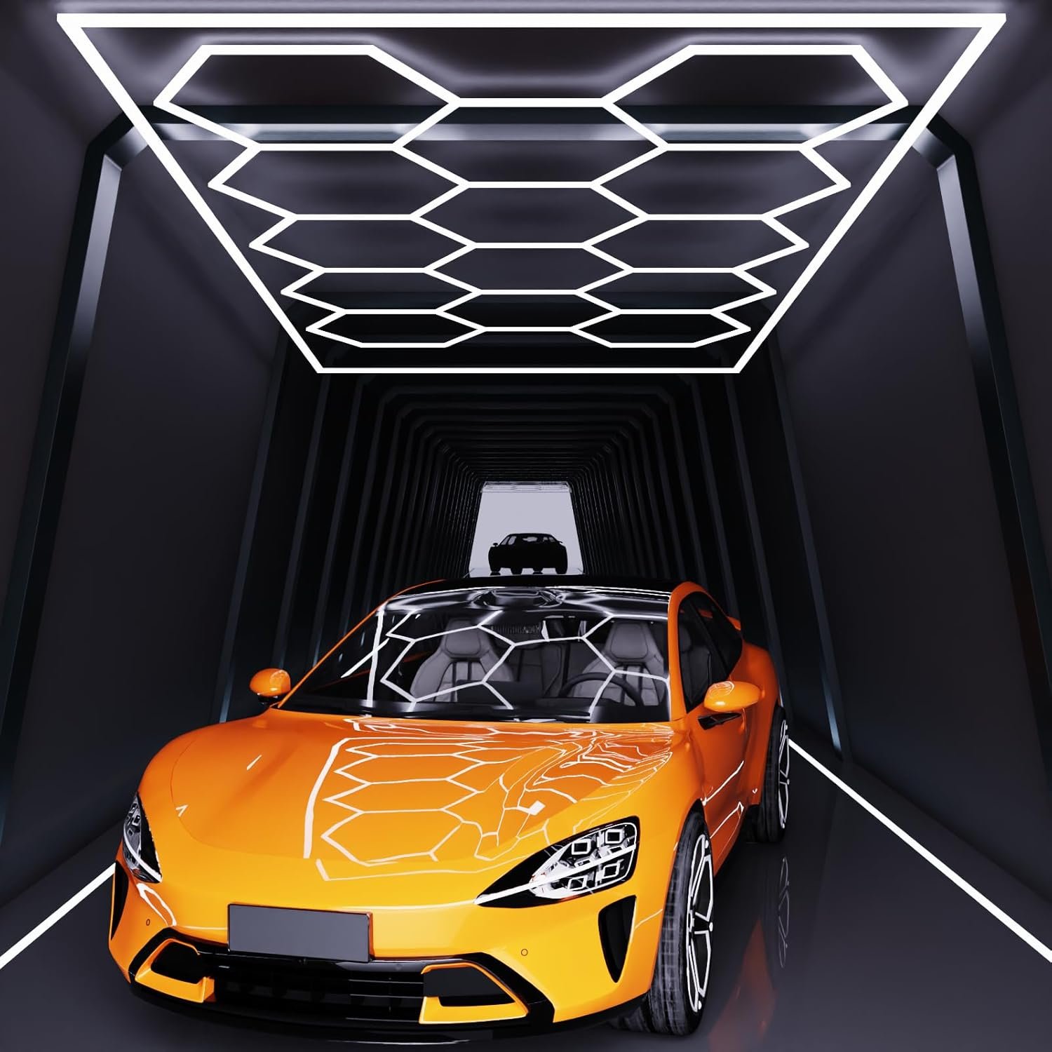 Wholesale honeycomb car parking garage lights hex led garage lights ceiling hexagon garage light