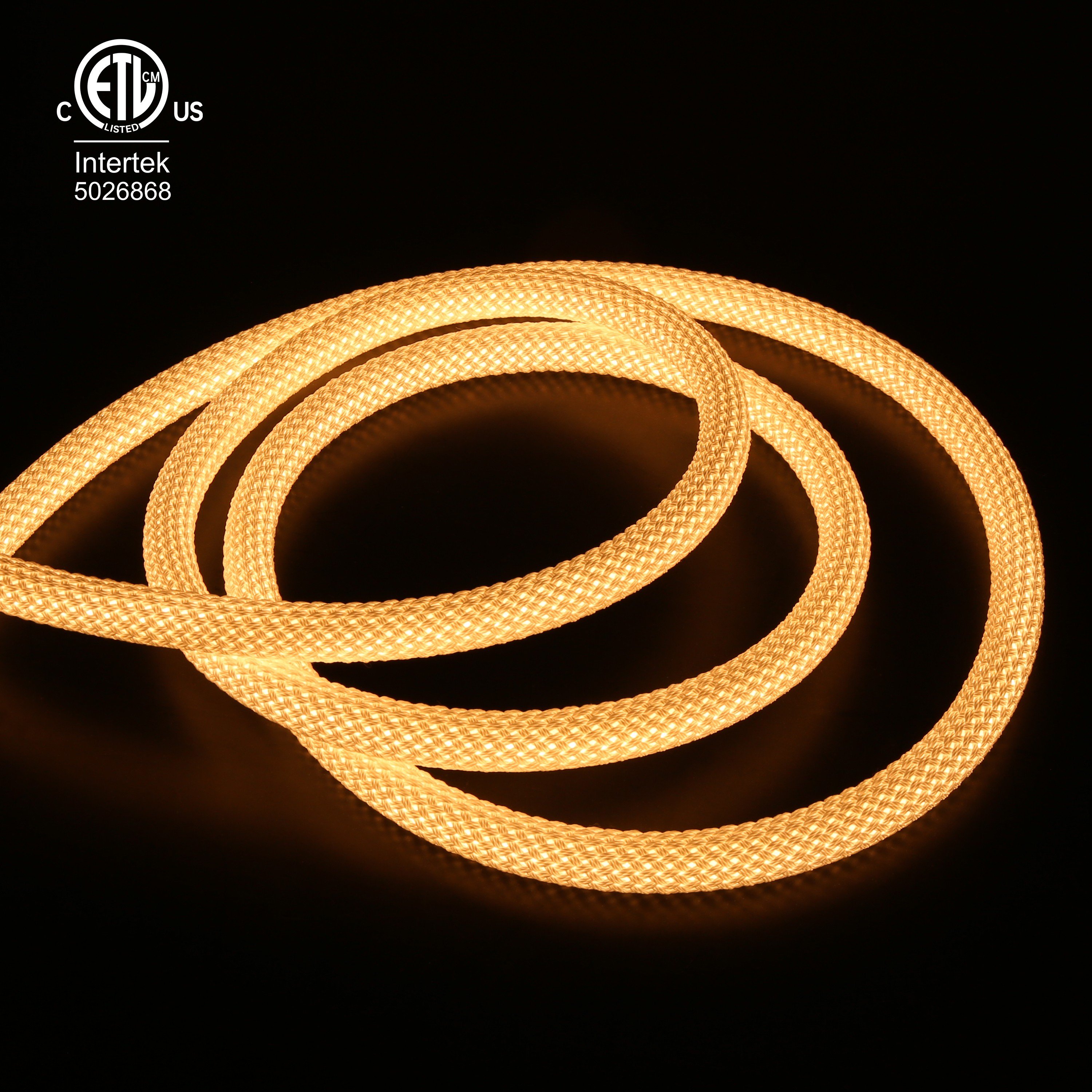 D16mm 360 Degree Tubes Neon Flex Led Strip Light 2835 120leds DC12V 24V IP65 Waterproof Woven Fabric Neon Light
