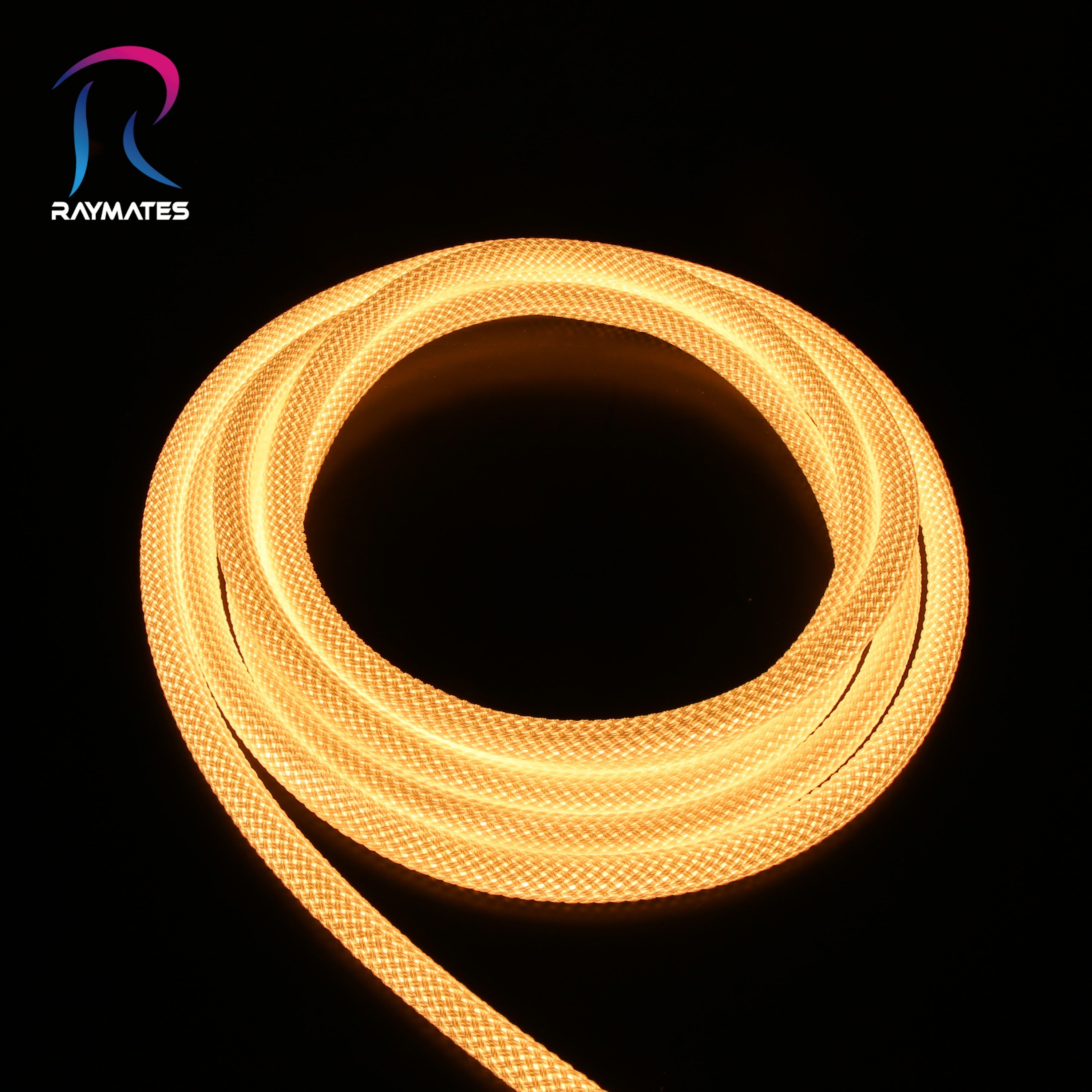 D16mm 360 Degree Tubes Neon Flex Led Strip Light 2835 120leds DC12V 24V IP65 Waterproof Woven Fabric Neon Light