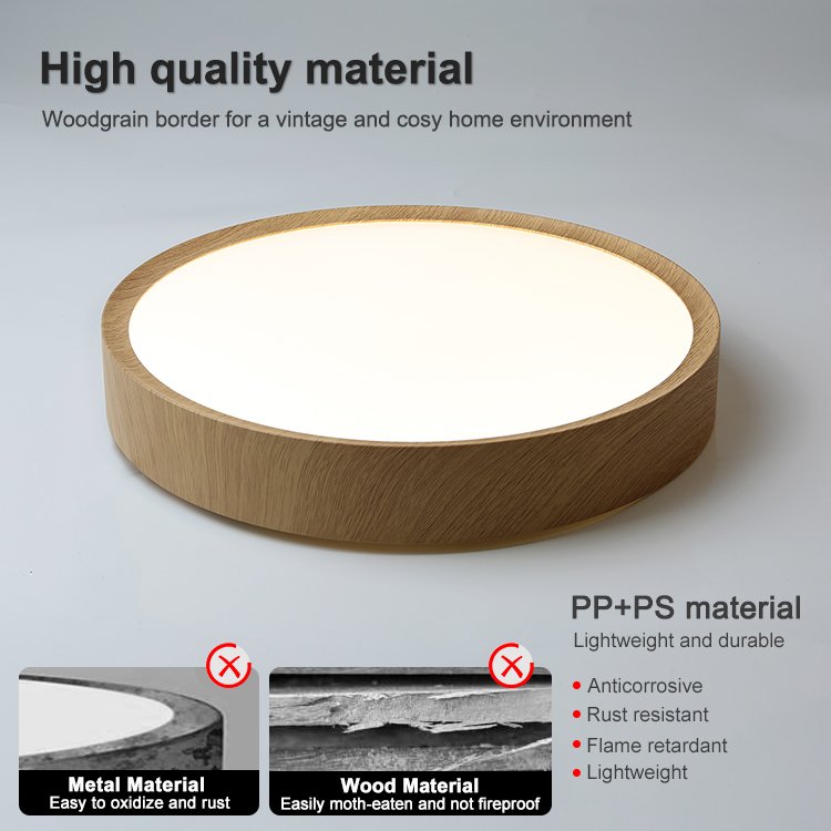 surface mounted wooden border 13.2 in indoor or outdoor corridor led ceiling lights for home ceiling living room