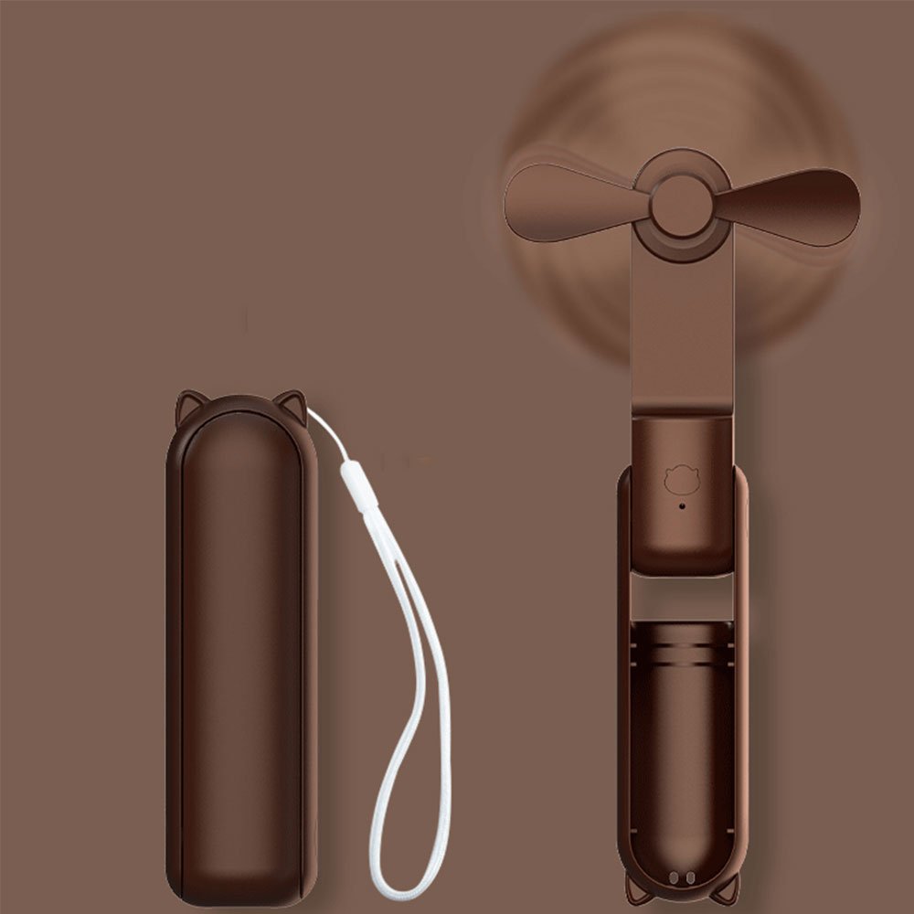 2024 new handheld mini usb Portable Power Bank 2-in -1 Bass folding fan