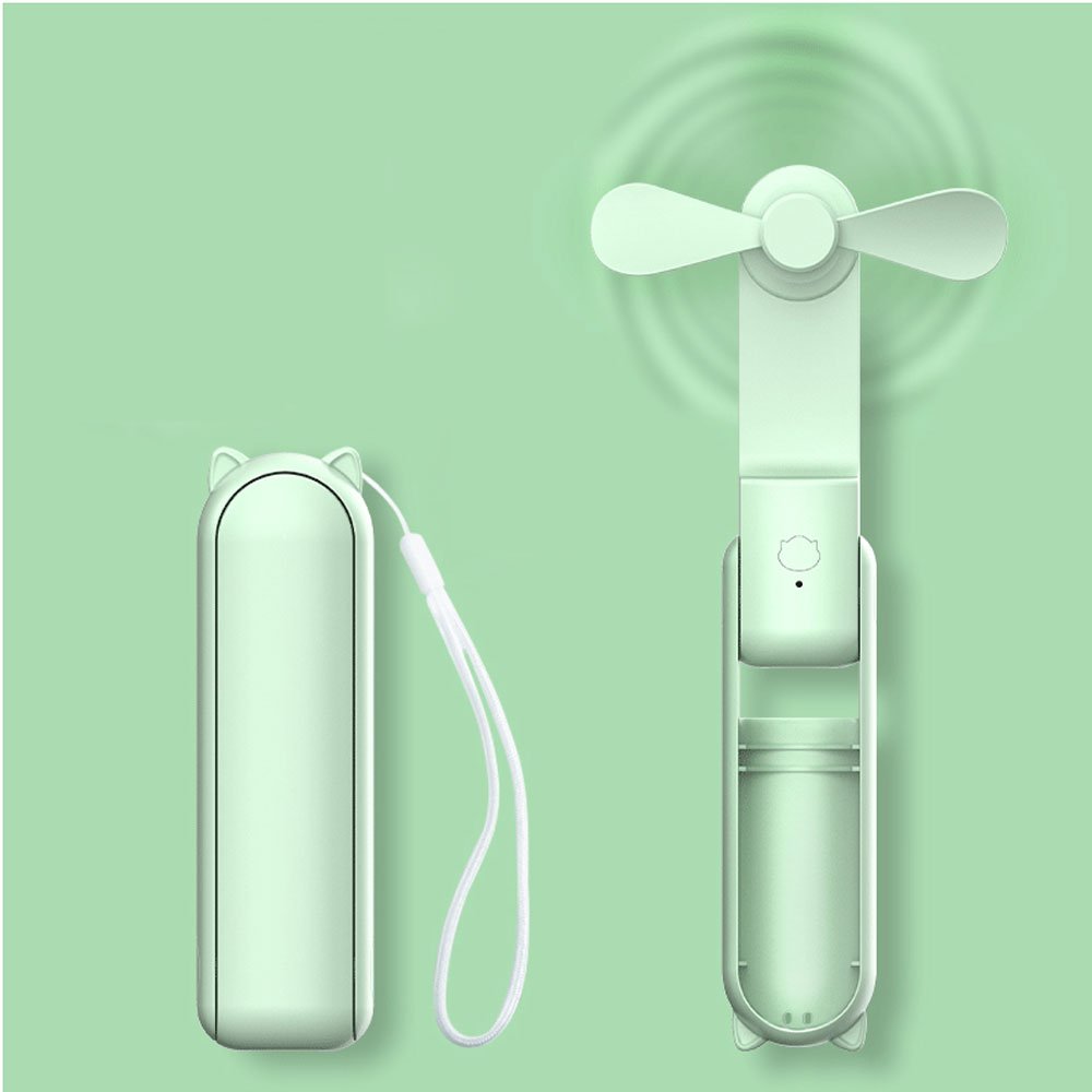 2024 new handheld mini usb Portable Power Bank 2-in -1 Bass folding fan