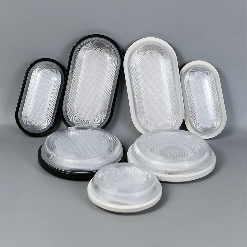 Ningbo External Outdoor Oval Round Large Black Ceiling LED Bulkhead Wall Light 8W 12W 15W 18W 20W 22W Bulkhead Lamp Plastic IP54