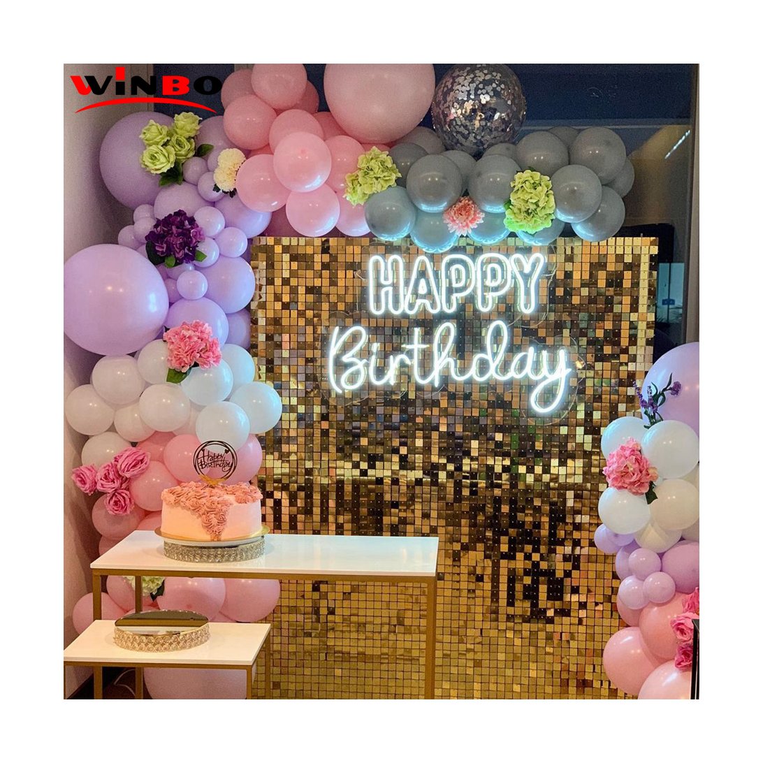 Winbo ODM/OEM Acrylic Light Led Number Neon Sign Custom Letters The Name Birthday Party Wall Decor
