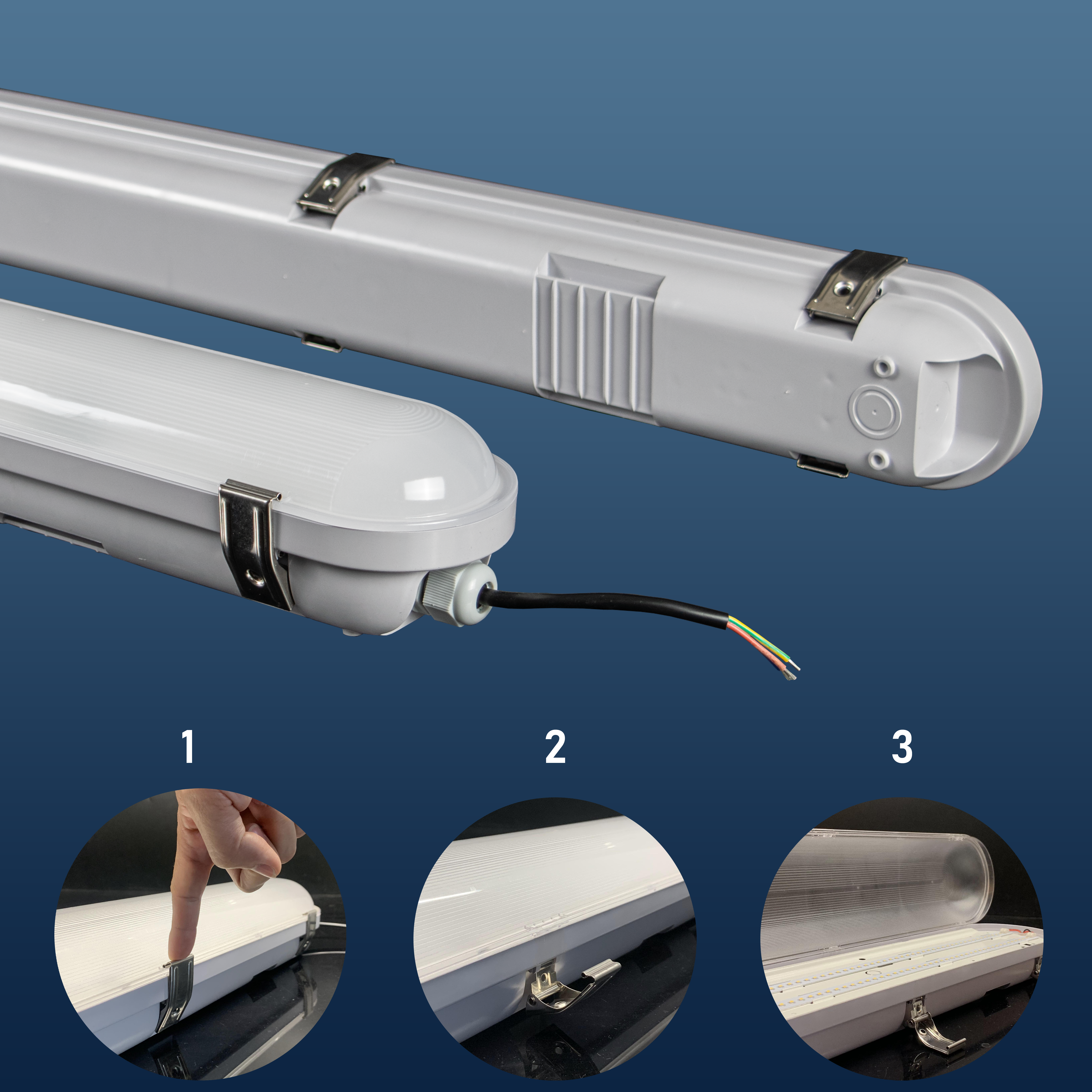 Factory wholesale warehouse 2ft/4ft/5ft/6ft waterproof linear light IP65 led tri proof light