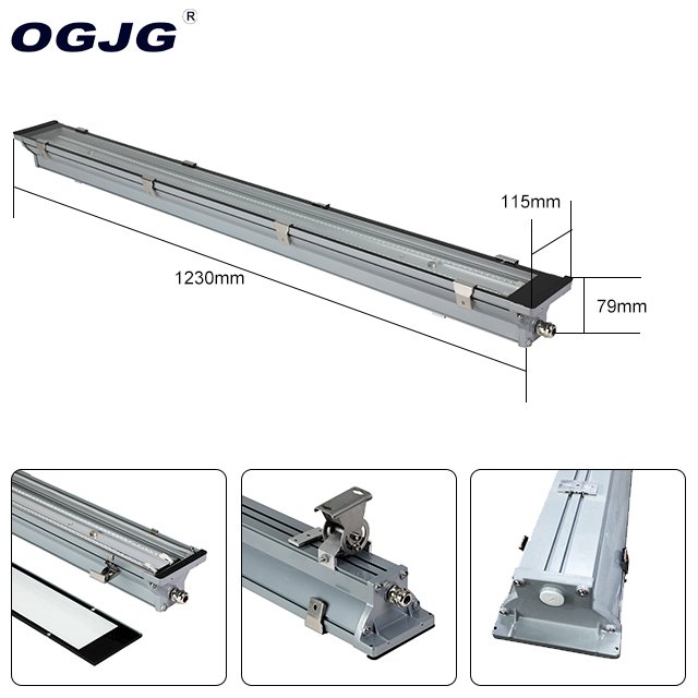Aluminum housing led vapor proof outdoor fixture canopy light IP67 subway tunnel dimmable led waterproof lighting linear light