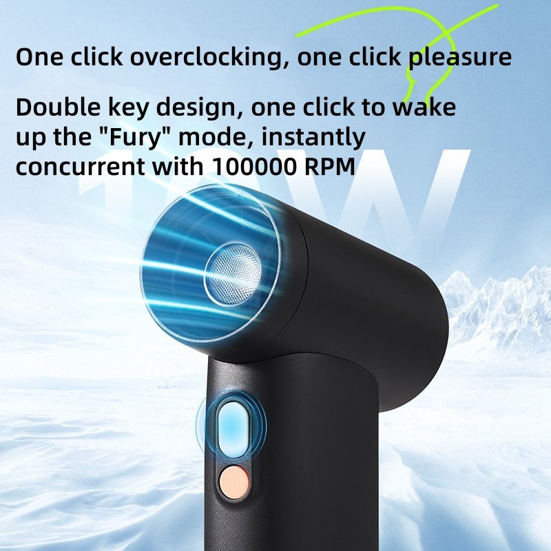4500MA Portable Cordless Turbo Air Duster Electric Blower Compressed Air Gun Hair Dryer Mini Jet Fan
