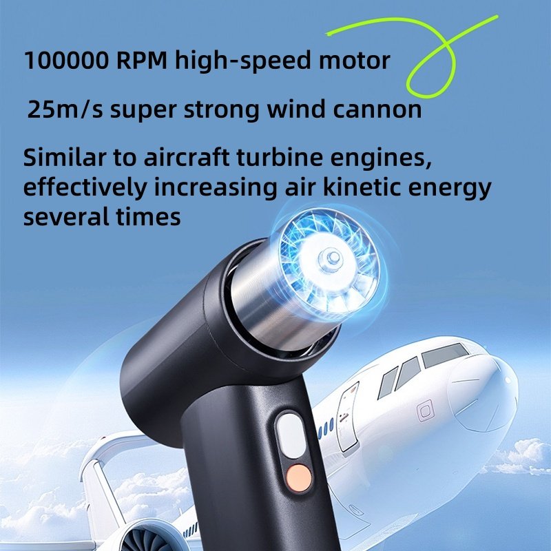 4500MA Portable Cordless Turbo Air Duster Electric Blower Compressed Air Gun Hair Dryer Mini Jet Fan