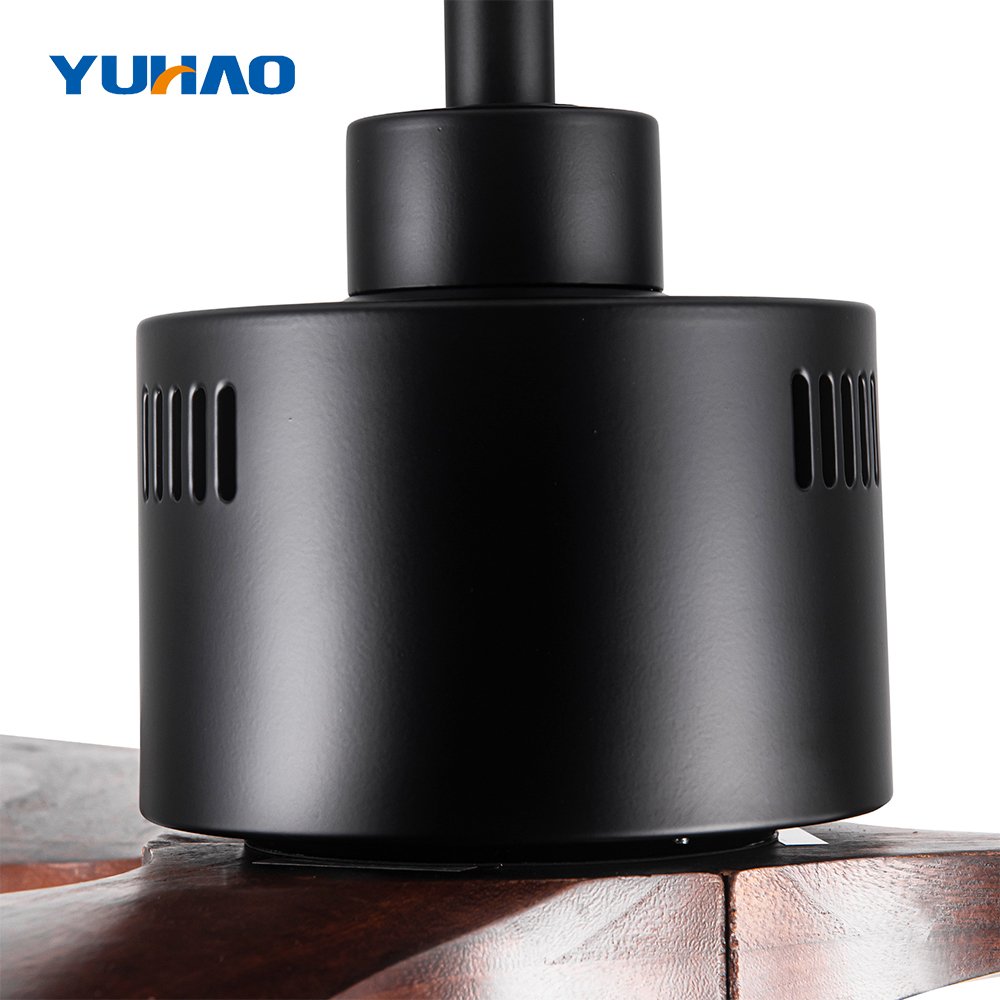 Modern 52" Solid Wood Wooden Leaf Villa Living Room DC Motor Brushless BLDC Ceiling Fans Ceil Fan Remote Control Without Lights