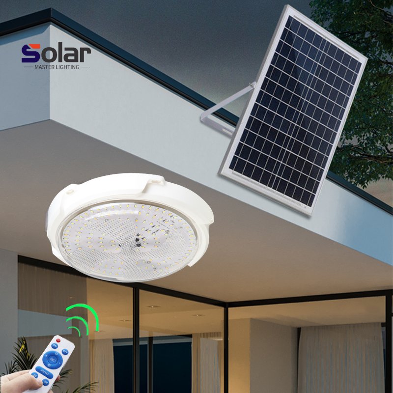 Indoor Solar Ceiling Light with Remote Control Waterproof Ceiling Solar Light Lamp for Indoor Outdoor Solar Light Home House