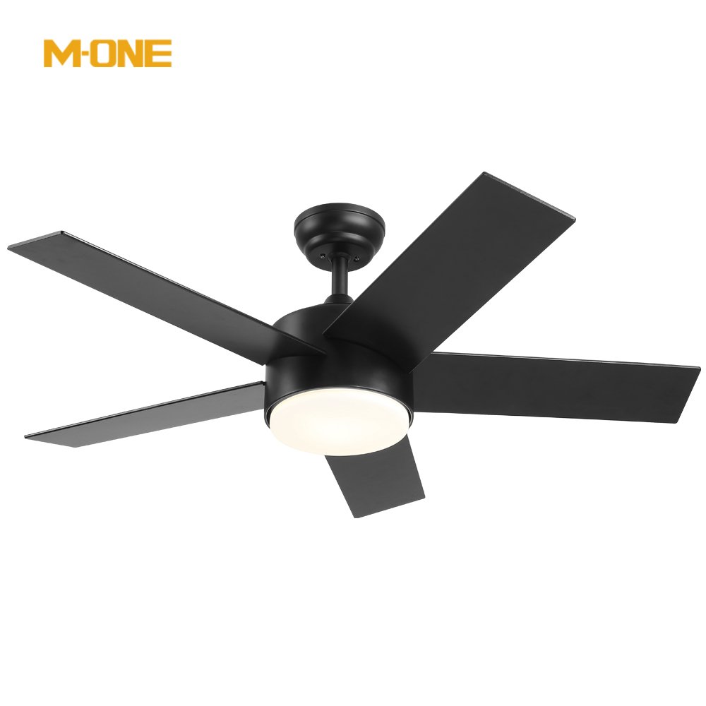 American Styles Downrod 44 Inch Modern BLDC Motor Indoor Outdoor Integrated Black LED Ceiling Fan With Light