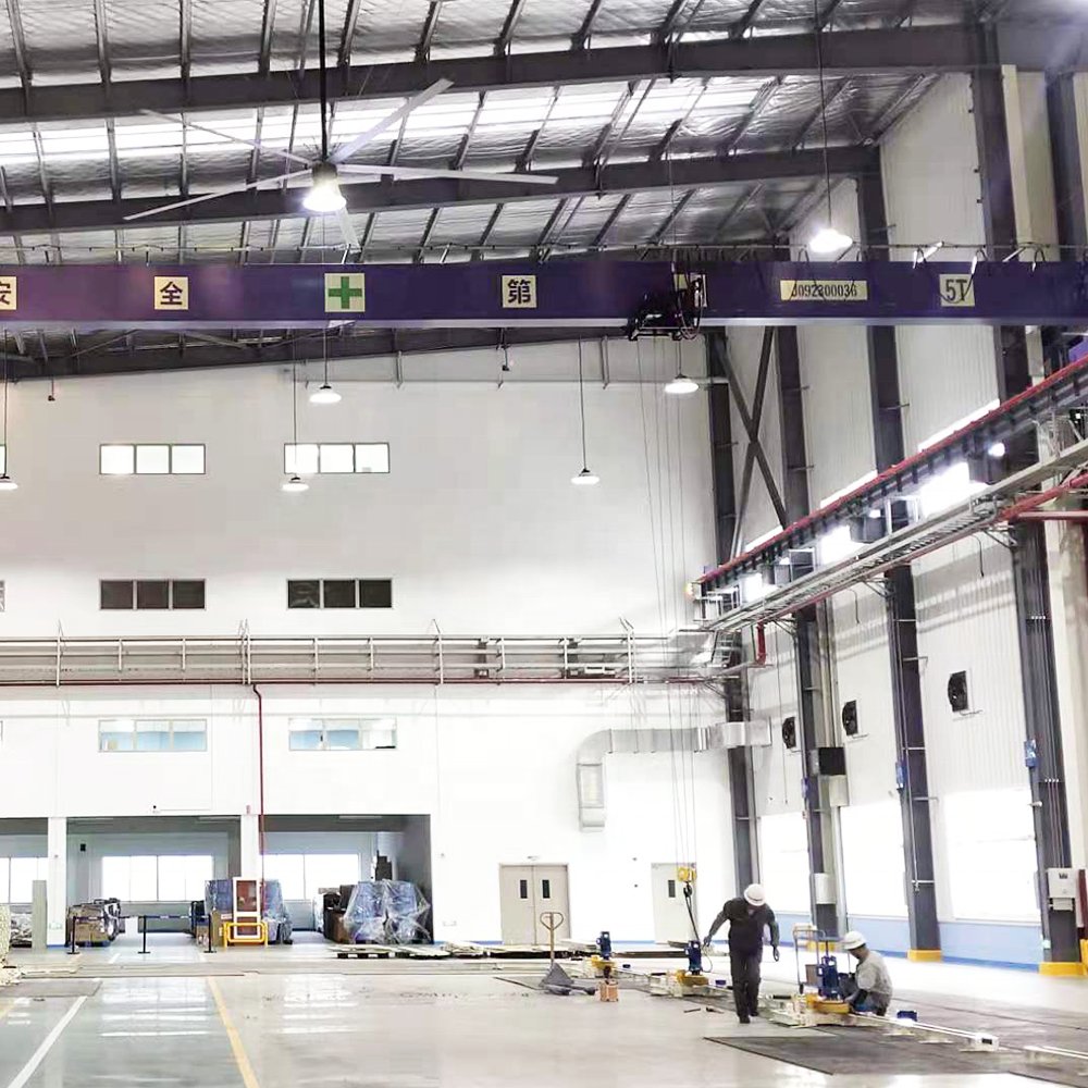 LED Light PMSM HVLS Ceiling Fan Industrial for Warehouse and Factory