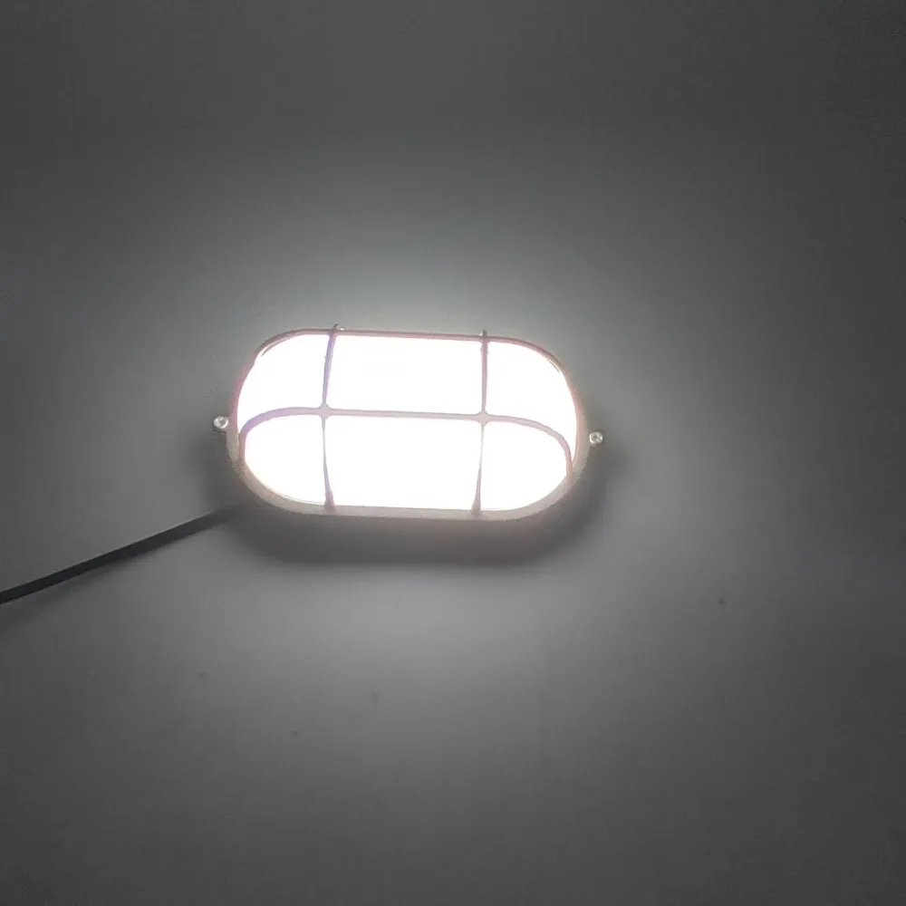 IP65 Oval and round Shape Industrial Ceiling Lamp E27 Holder Moisture proof Black Bulkhead Wall Light