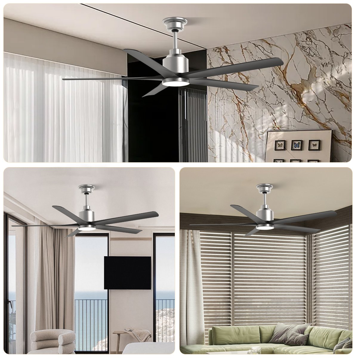52 Inch Ceiling Fan Decorative Smart Remote Control ABS Large Modern Bldc Ventilador De Techo Ceiling Fan