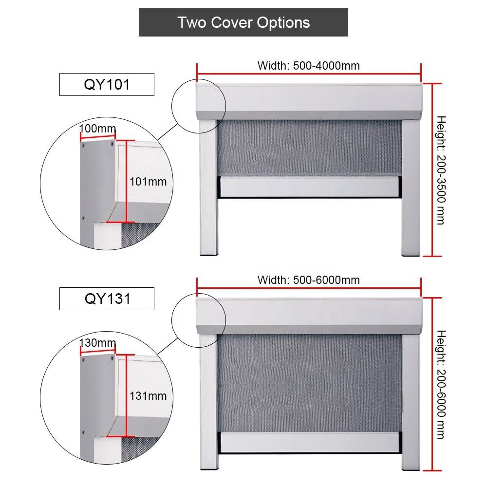 Custom Wind Resistant Motorized Sunshade Aluminum Waterproof Zip Roller Screen