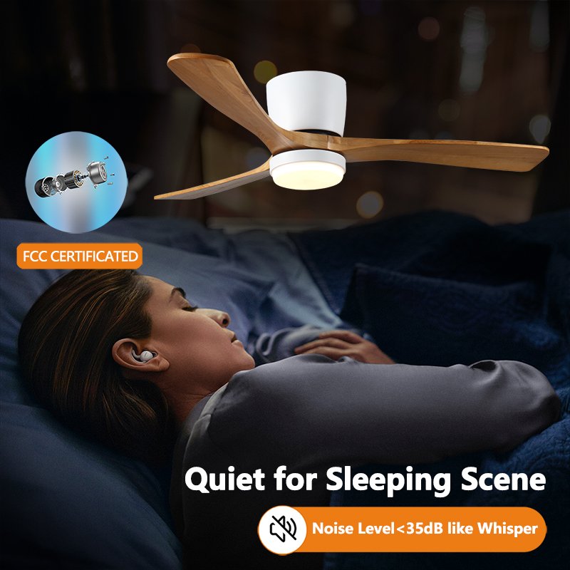 Wooden Stylish Blade 42'' ceiling light chandelier Wood fan with led light