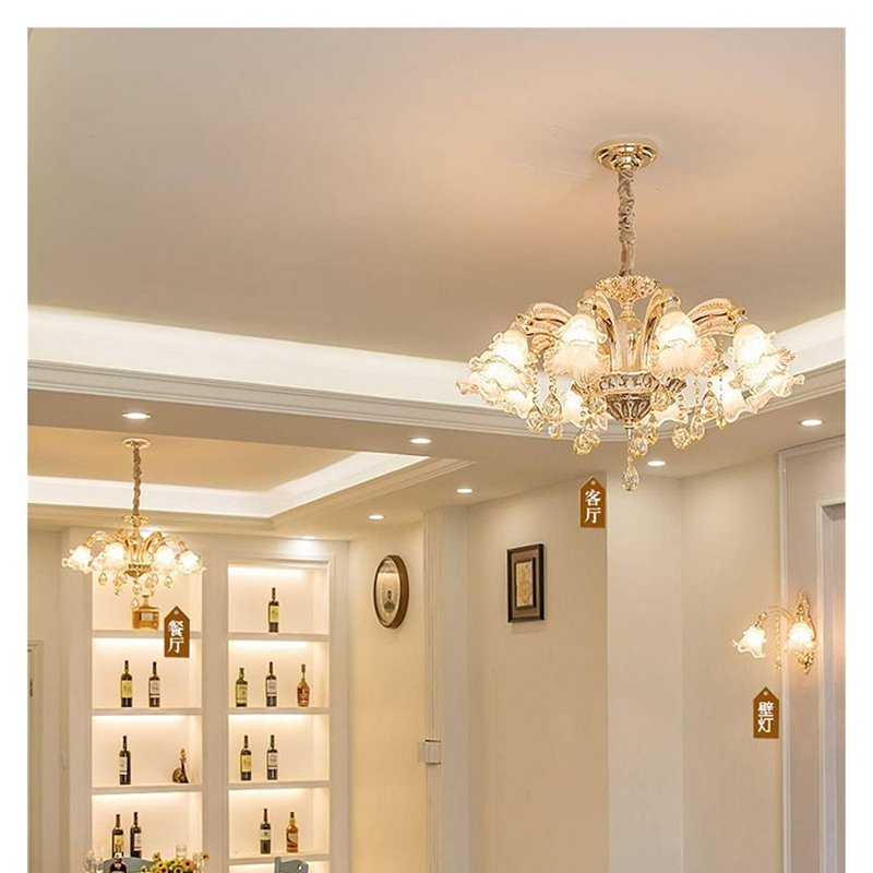 Modern Gold Metal Crystal Outdoor LED Chandeliers Pendant Ceiling Lights Lamp for Dinning Living Room Hotel Lobby Villa Home