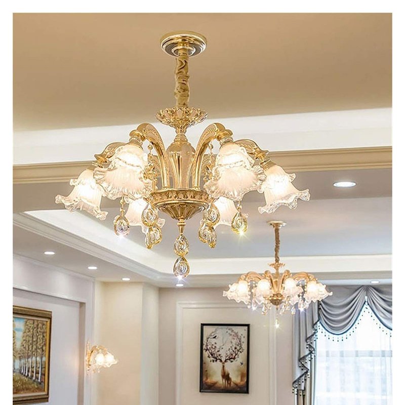 Modern Gold Metal Crystal Outdoor LED Chandeliers Pendant Ceiling Lights Lamp for Dinning Living Room Hotel Lobby Villa Home
