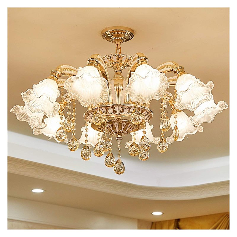 Modern Gold Metal Crystal Outdoor LED Chandeliers Pendant Ceiling Lights Lamp for Dinning Living Room Hotel Lobby Villa Home