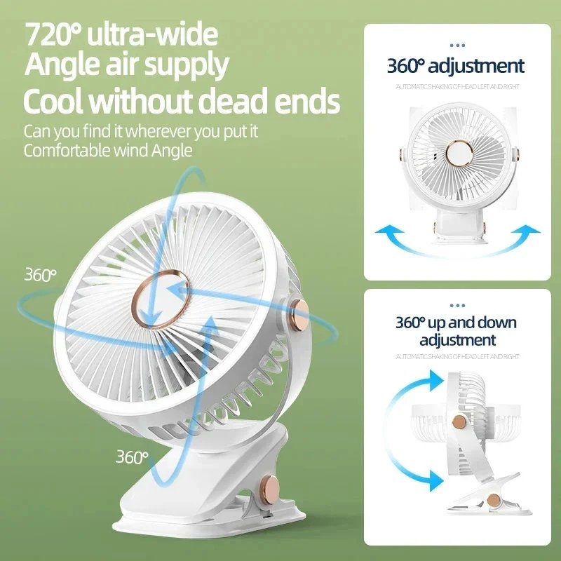 Portable Rechargeable Camping LED Light Fan Wireless Ceiling Electric Air Circulator with Clipon for Car RV Outdoor Use