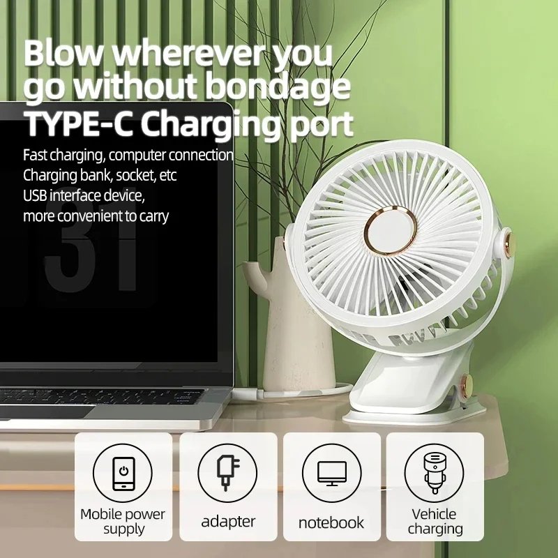 Portable Rechargeable Camping LED Light Fan Wireless Ceiling Electric Air Circulator with Clipon for Car RV Outdoor Use
