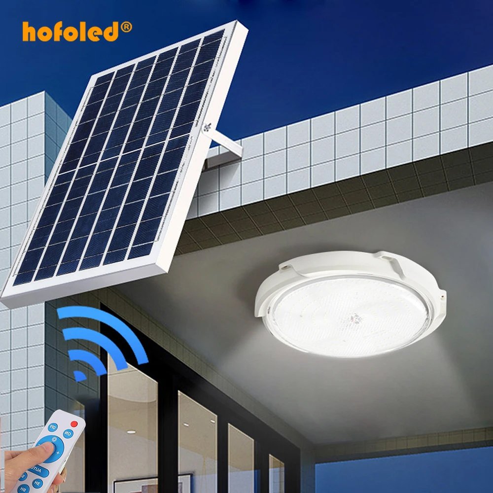 Hot Sale IP65 Waterproof Indoor LED Solar Ceiling Light Remote Control for Living Room Home with Solar Power Garden Application