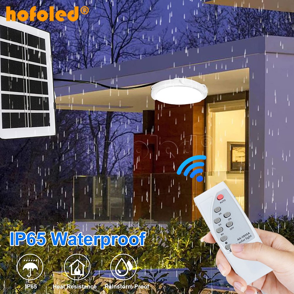 Hot Sale IP65 Waterproof Indoor LED Solar Ceiling Light Remote Control for Living Room Home with Solar Power Garden Application