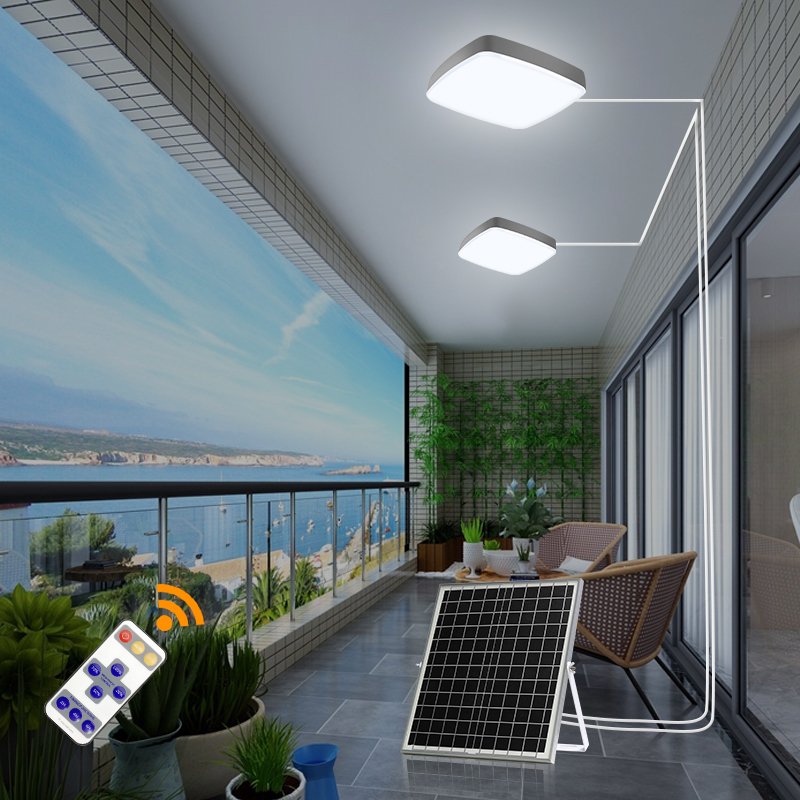 BOYI Indoor Remote Control Waterproof Outdoor Ip65 ABS 30W 50W 60W Led Solar Ceiling Light