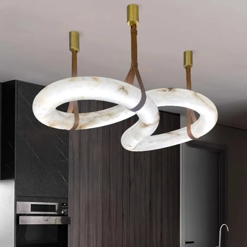 Customized Living Room Chandelier Modern Chandelier light LED Furniture Villa Lighting Luxury Pendant light Alabaster Chandelier
