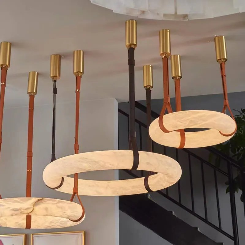 Customized Living Room Chandelier Modern Chandelier light LED Furniture Villa Lighting Luxury Pendant light Alabaster Chandelier