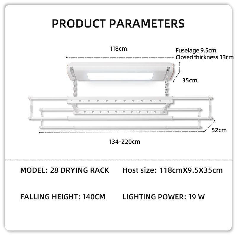 Wireless Lifting Electric laundry rack Automated hanging Clothes Drying Rack Hanging Rack smart clothes dryer hanger