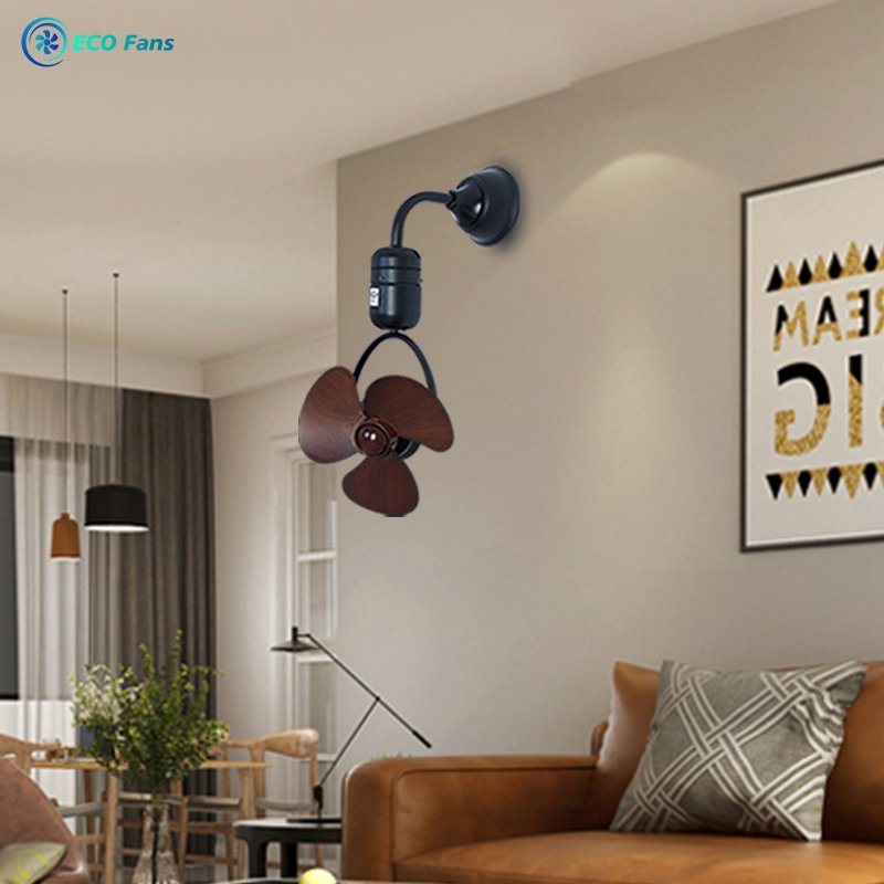 ECO 12 inch Moving head small ceiling fan mini corridor study kitchen bar wall-mounted with remote control