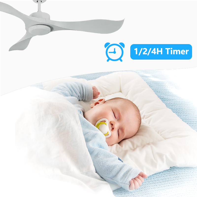Led Ceiling Fan Light 52 Inch 3 Abs Blade Outdoor Waterproof White Ceiling Fan Decorative Ceiling Fan