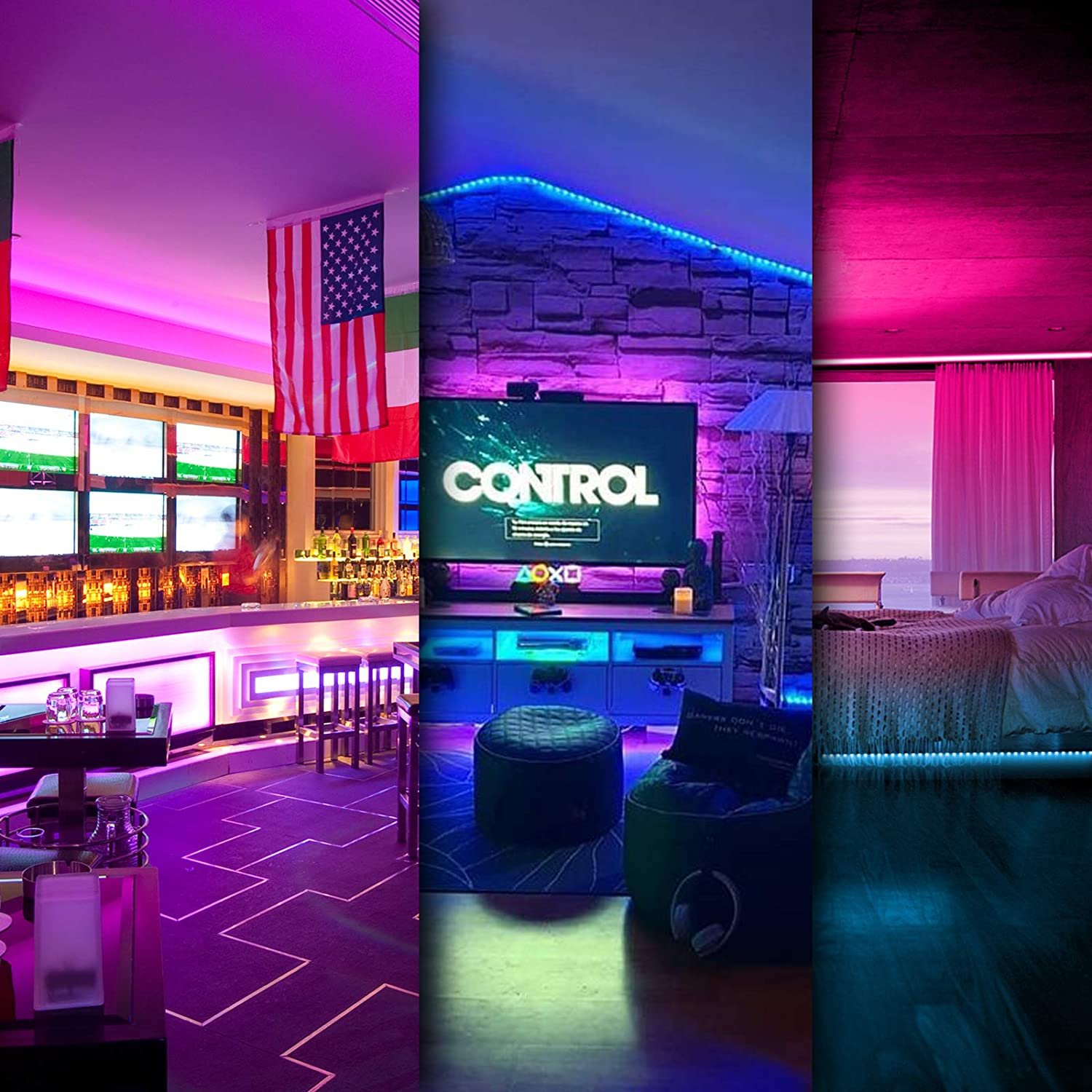 5m IP65 Waterproof Outdoor Indoor 5050 RGB Music Sync Disco Party Light Other Smart LED Strip Light for Ceiling Decor