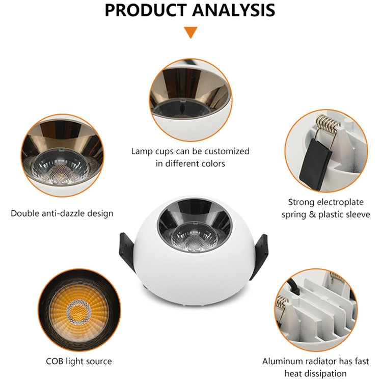 High Quality Dimming Die Casting Aluminum Indoor Can Shape 12watt Ceiling LED Spotlight