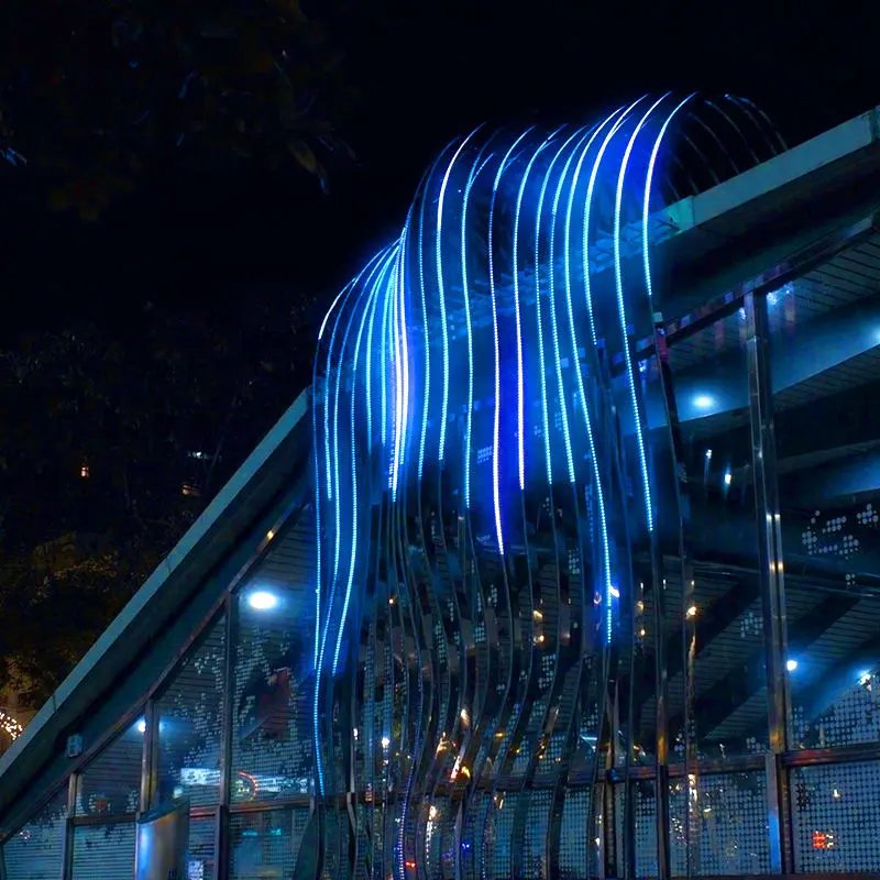 Outdoor water dynamic LED light screen lighting hotel sales department hall interactive programming designer installation lights