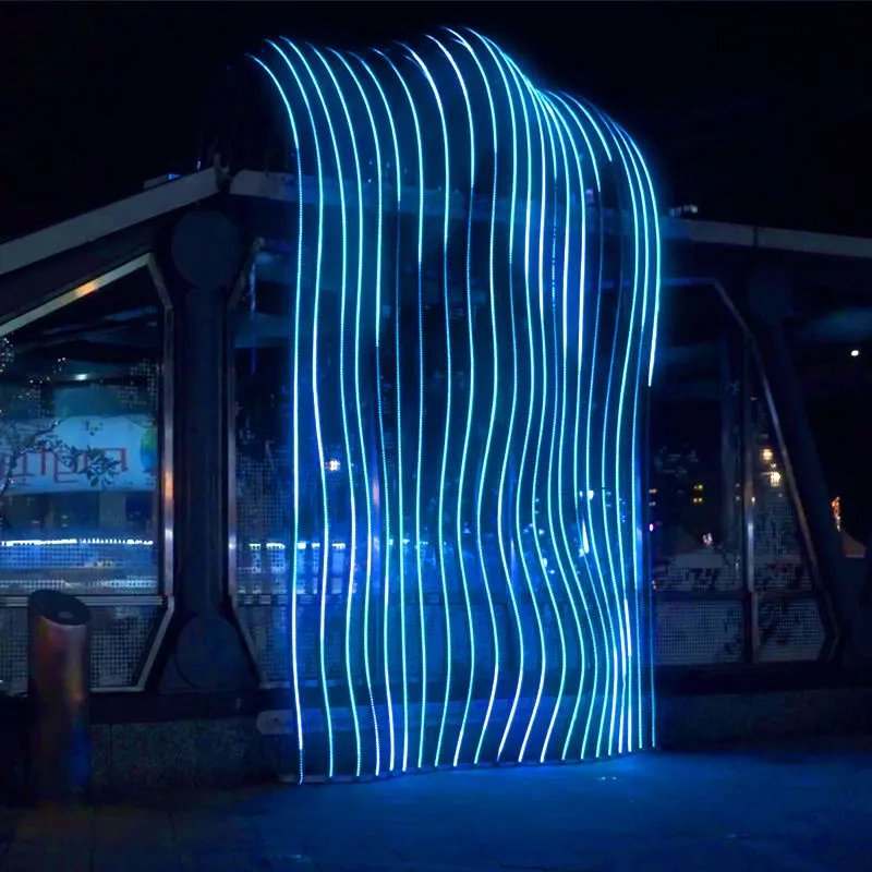 Outdoor water dynamic LED light screen lighting hotel sales department hall interactive programming designer installation lights