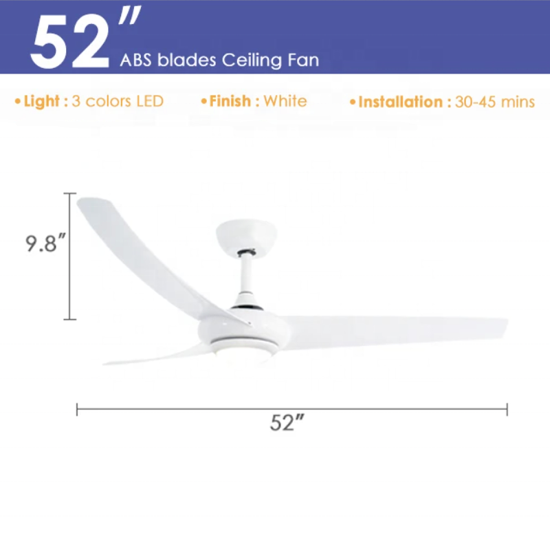 LED ceiling fan with light 220v reversible ABS blade ceiling fan with light and remote