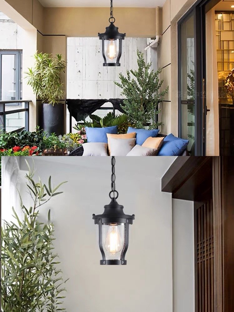 American Simple Design Style Indoor and Outdoor Use E27 Led Antique Hanging Lamp Garden Lights