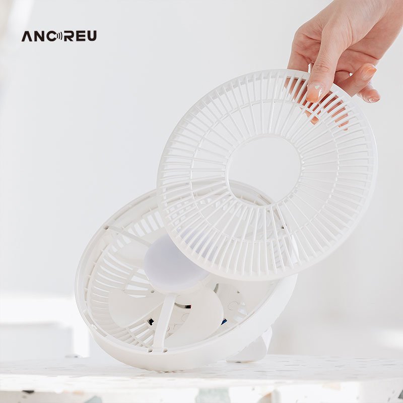 Ceiling fan USB rechargeable atmosphere night light electric ceiling table fan mini head desktop fan