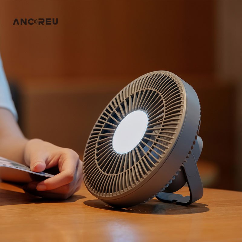 Ceiling fan USB rechargeable atmosphere night light electric ceiling table fan mini head desktop fan