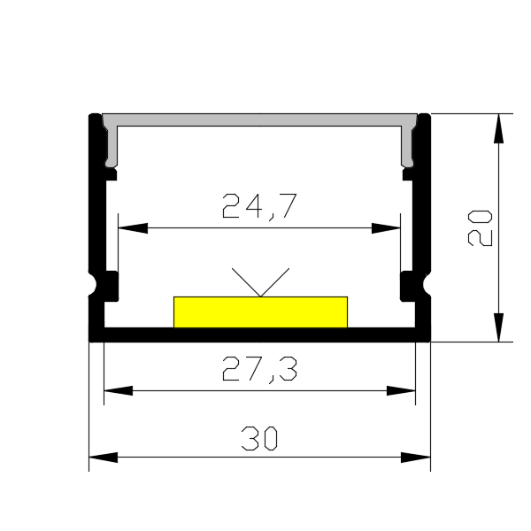 White led linear light trough recessed aluminium profile custom living room aisle ceiling aluminium trough line light